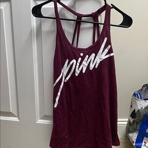 PINK Victoria's Secret Deep Berry Graphic Racerback Tank